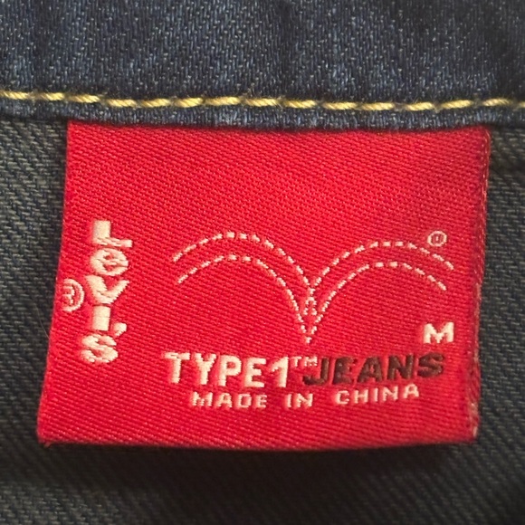 Vintage 2003 Levi’s Type 1™ Western Pearl Snap Shirt Mens M Dark Denim Y2K - Picture 2 of 12